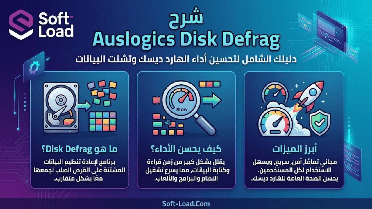 شرح Auslogics Disk Defrag بالعربي