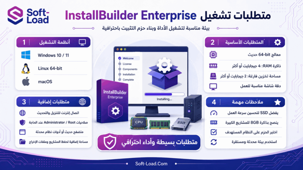 متطلبات تشغيل InstallBuilder Enterprise