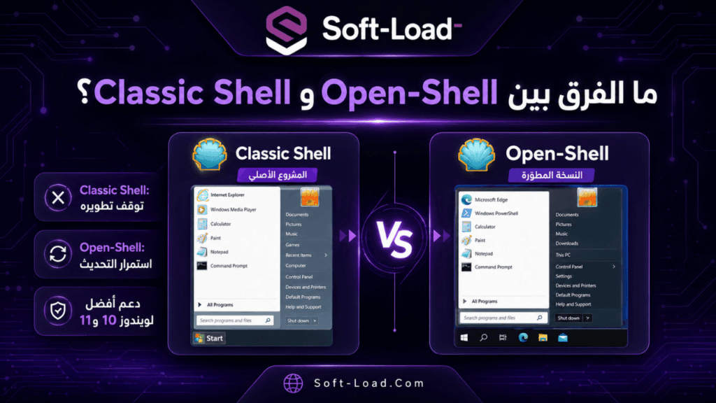 ما الفرق بين Open-Shell وClassic Shell؟