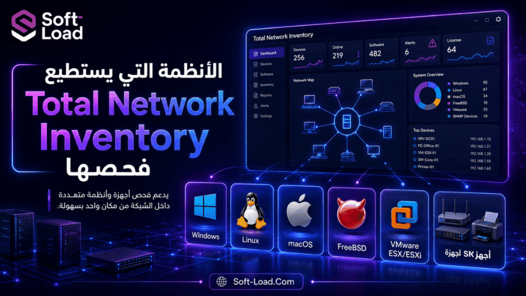 الأنظمة التي يستطيع Total Network Inventory فحصها