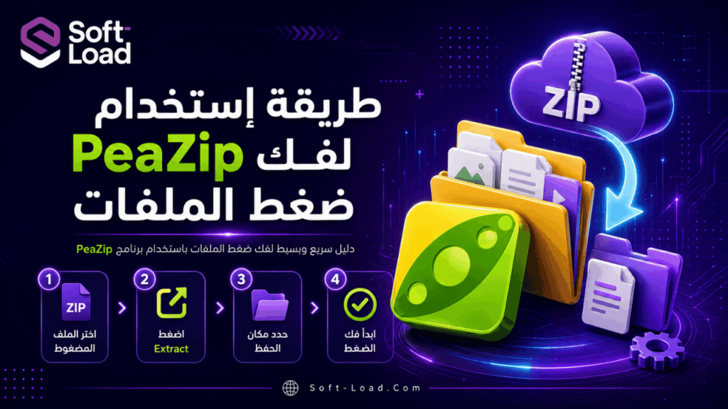 طريقة استخدام PeaZip لفك ضغط الملفات