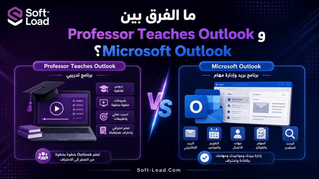 ما الفرق بين Professor Teaches Outlook وMicrosoft Outlook؟