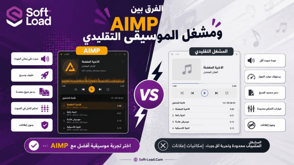 الفرق بين AIMP ومشغل الموسيقى التقليدي
