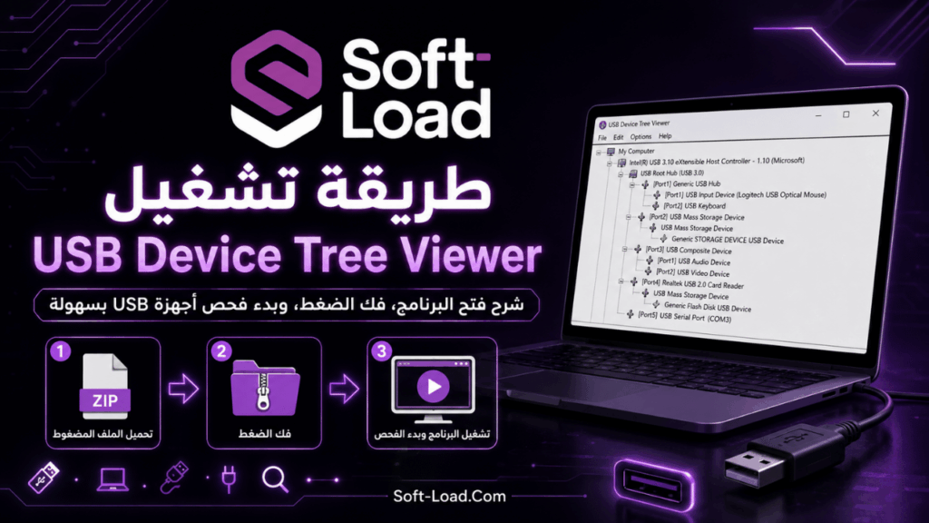 طريقة تشغيل USB Device Tree Viewer
