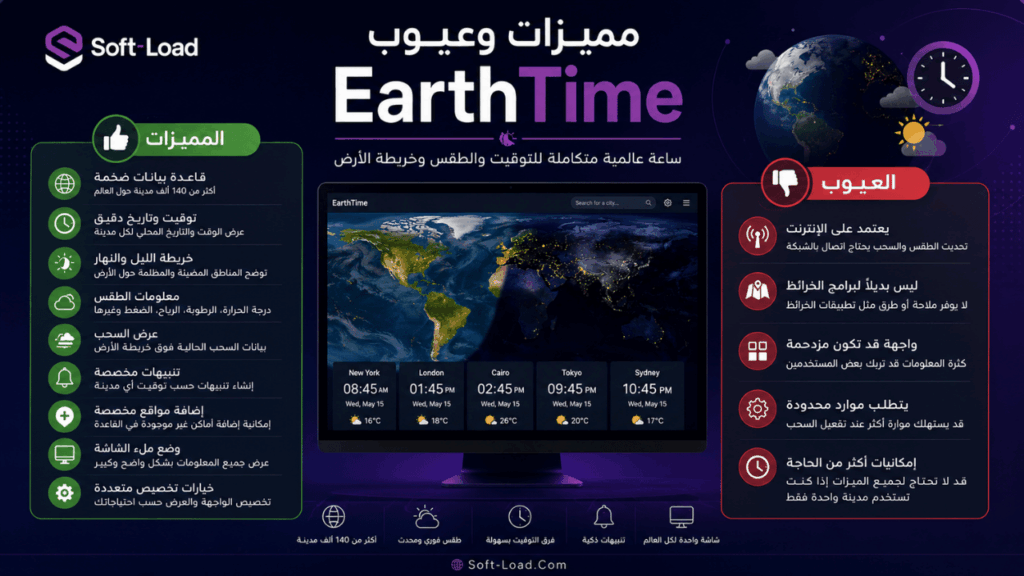 مميزات وعيوب EarthTime