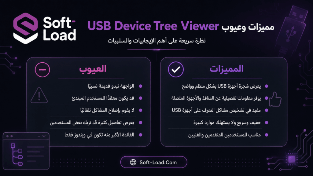 مميزات وعيوب USB Device Tree Viewer