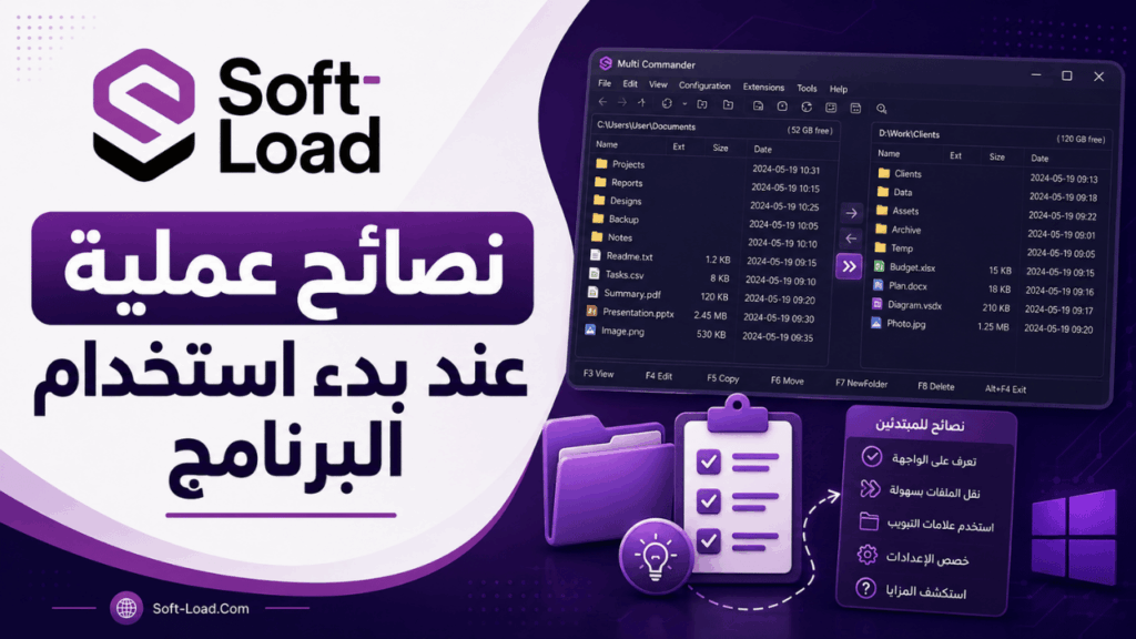 نصائح عملية عند بدء استخدام البرنامج