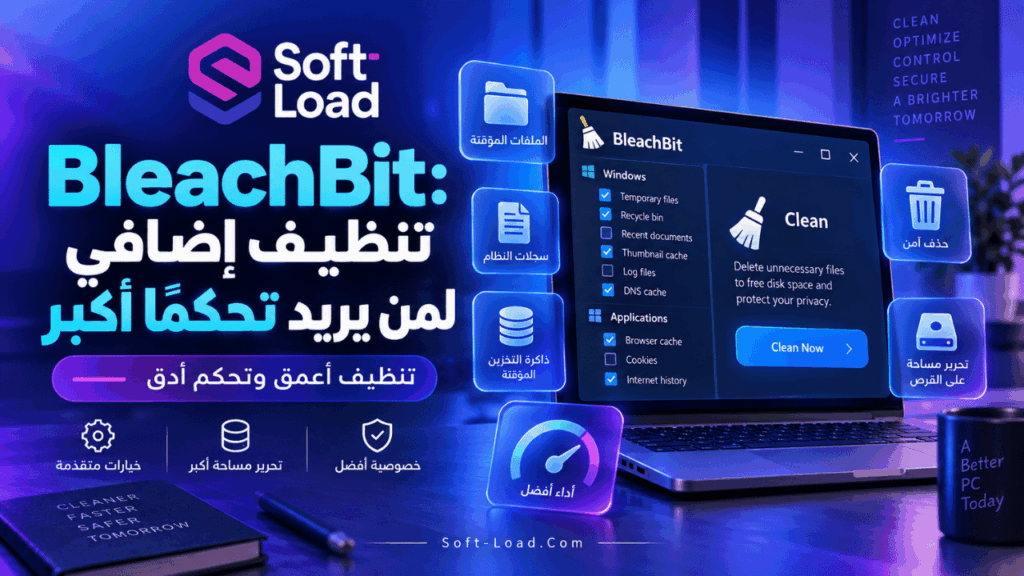 4. BleachBit تنظيف إضافي لمن يريد تحكمًا أكبر