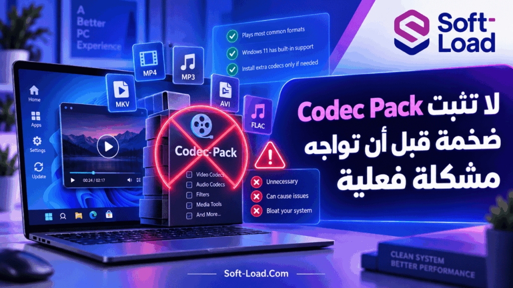 8. لا تثبت Codec Pack ضخمة قبل أن تواجه مشكلة فعلية