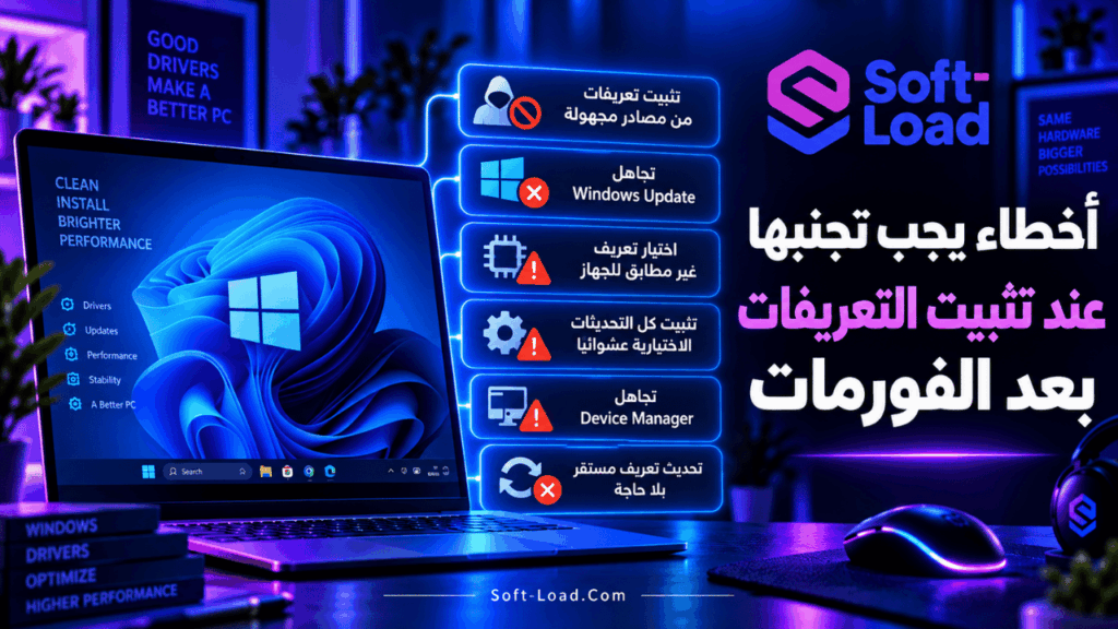 أخطاء يجب تجنبها عند تثبيت التعريفات بعد الفورمات