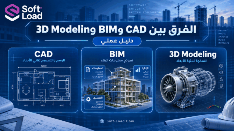 الفرق بين CAD وBIM و3D Modeling دليل عملي
