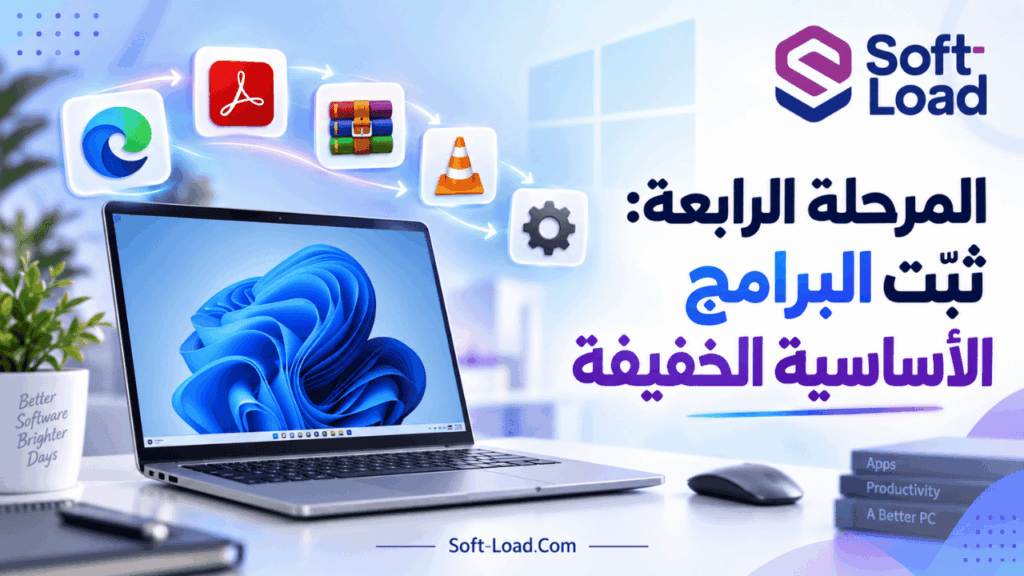 المرحلة الرابعة ثبّت البرامج الأساسية الخفيفة