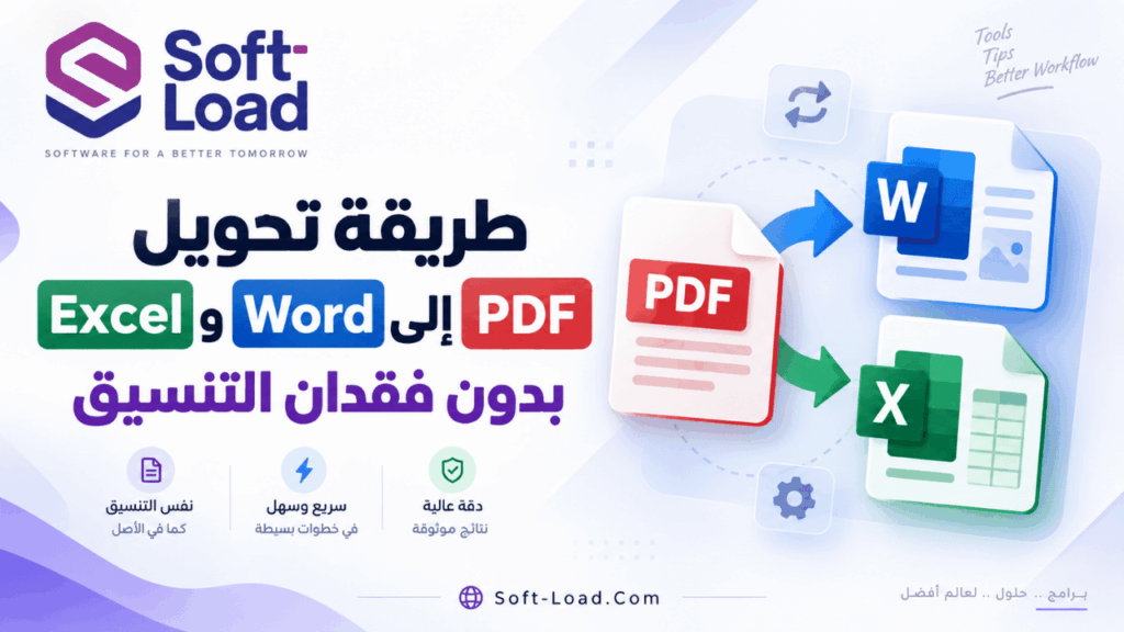 طريقة تحويل PDF إلى Word وExcel بدون فقدان التنسيق