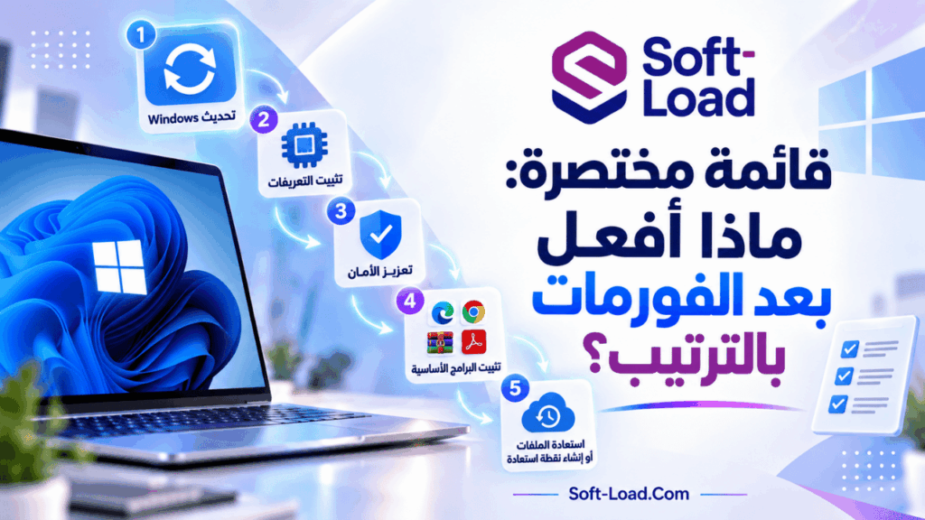 قائمة مختصرة ماذا أفعل بعد الفورمات بالترتيب؟