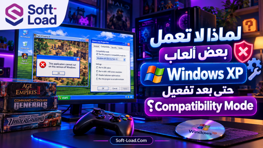 لماذا لا تعمل بعض ألعاب Windows XP حتى بعد تفعيل Compatibility Mode؟
