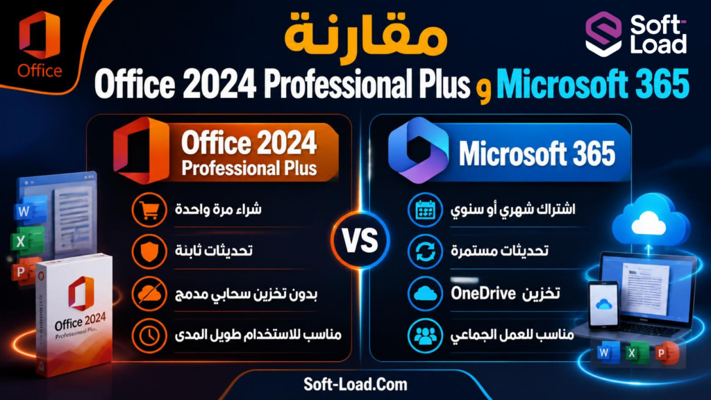 مقارنة Office 2024 Professional Plus وMicrosoft 365